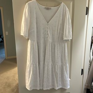 Loft  White Dress